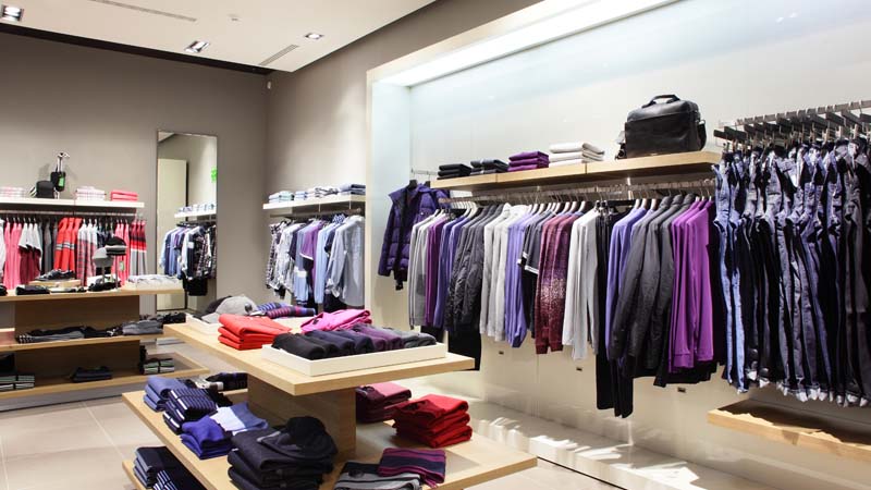 Interior of apparel store