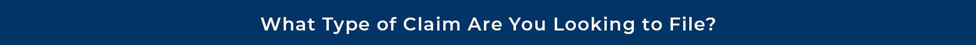 What type of claim are you looking to file?