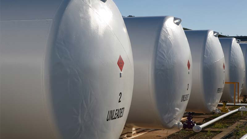 Four above ground storage tanks