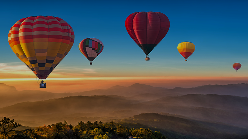 hot air balloons in sky