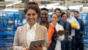 Diverse group of professionals representing different industries