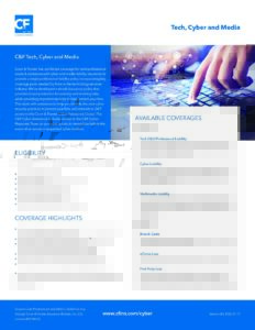Tech, Cyber & Media Insurance Overview