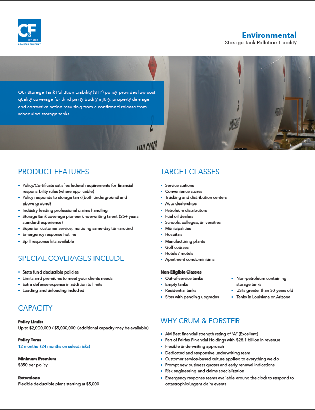 Storage Tank Pollution Liability Overview