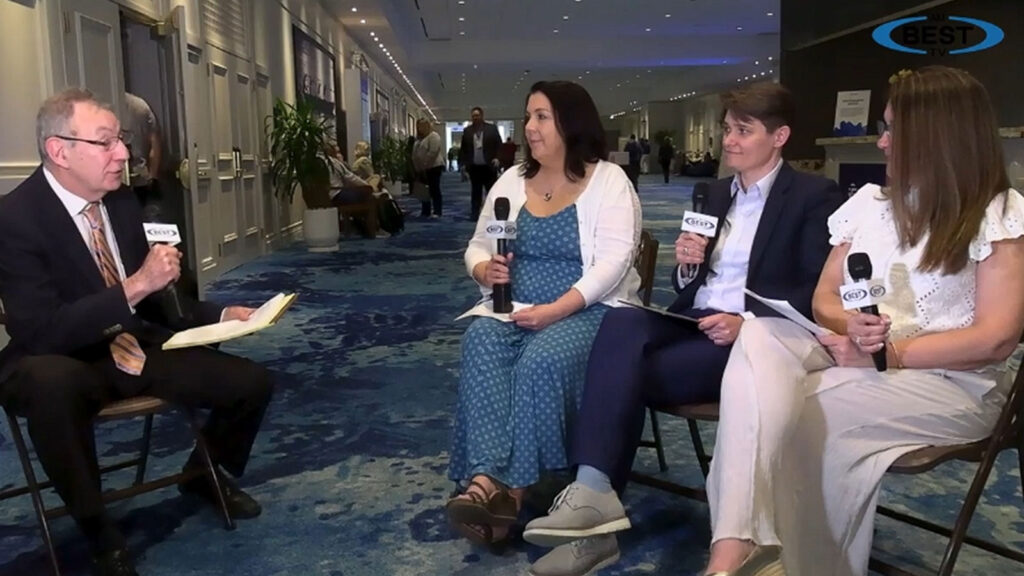 Beth Finerty-Stelzner being interviewed by AM Best